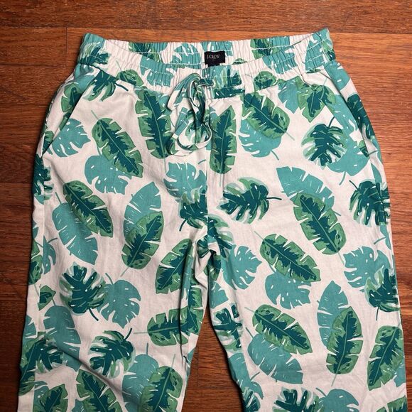 J. Crew Linen Pull On Drawstring Ankle Crop Pants Womens Size 6 Tropical $69 NEW - Picture 5 of 16